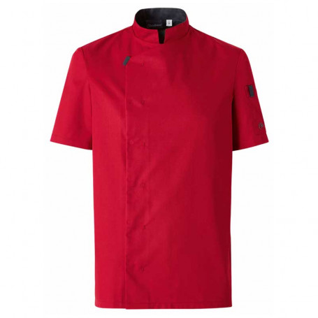 Veste de cuisine homme SHADE manches courtes - Rouge Devant