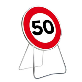 Panneau de signalisation temporaire B14 «50km/h» côté