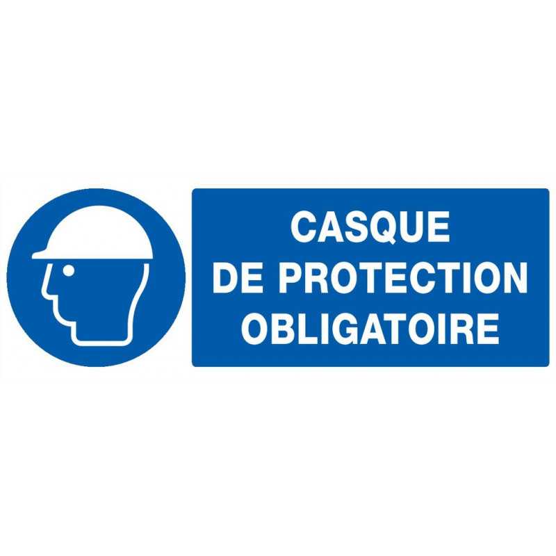 Panneau De Signalétique Port Du Casque Obligatoire 330 X 200 Mm 8949