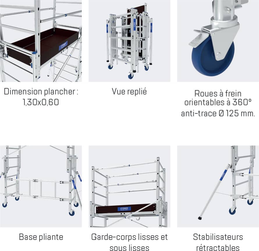 ECHAFAUDAGE ROULANT TÉLESCOPIQUE Z-TOWER