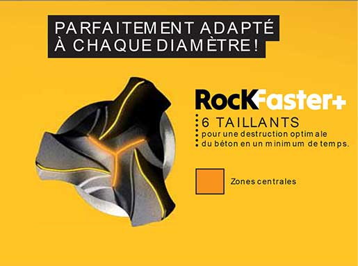 Trousse 10 forets béton ROCKFASTER - 6 taillants